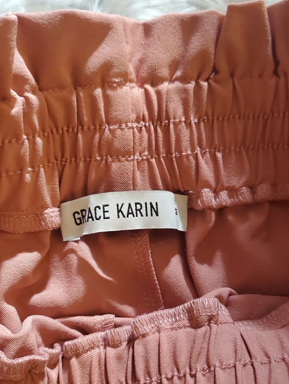 Grace Karin Rust Terracotta Paperbag Waist Pants Size M – Tie Belt - Picture 5 of 5